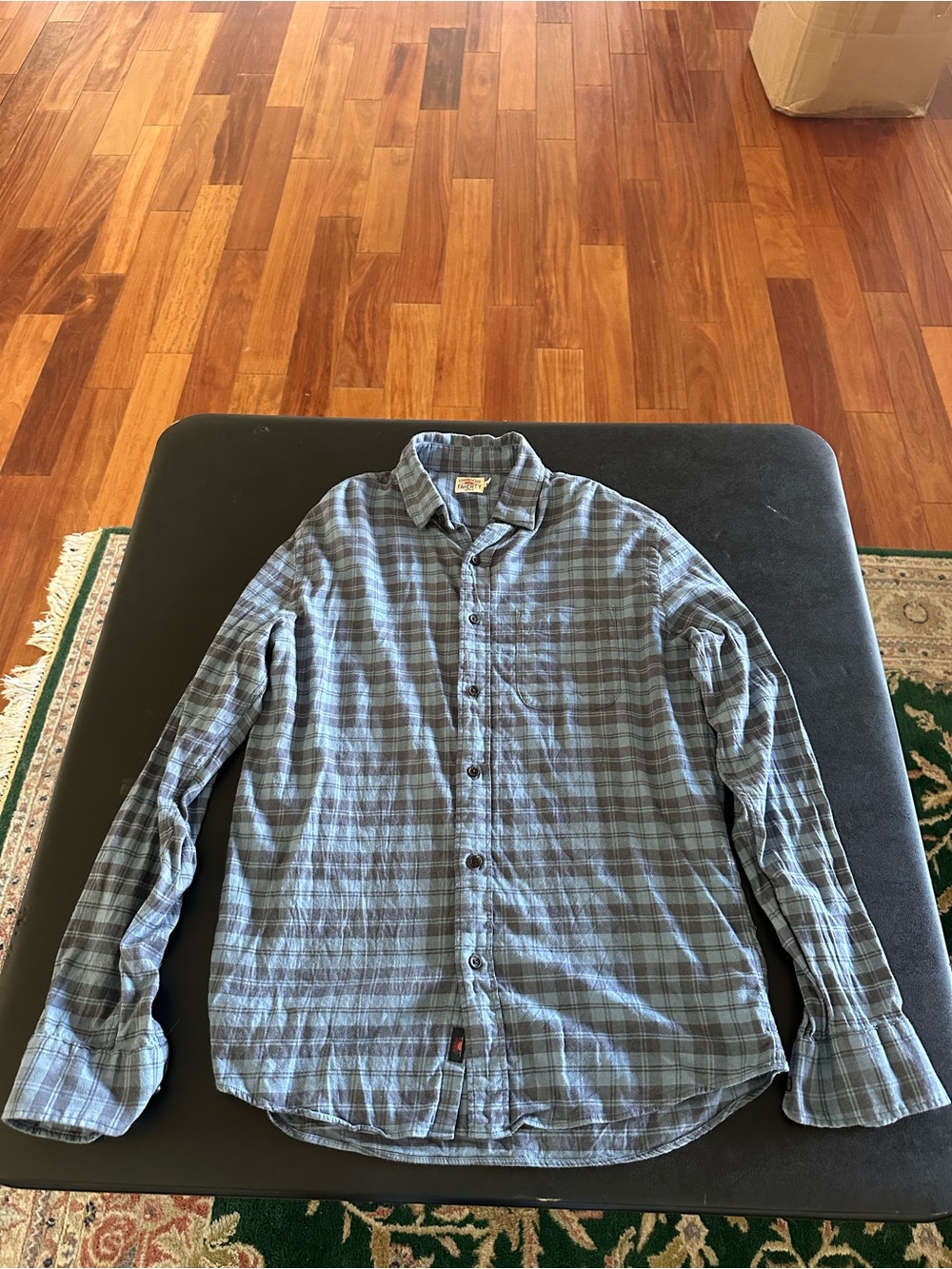 Faherty Casual Plaid Long-Sleeve Shirt - Blue Men’s Medium